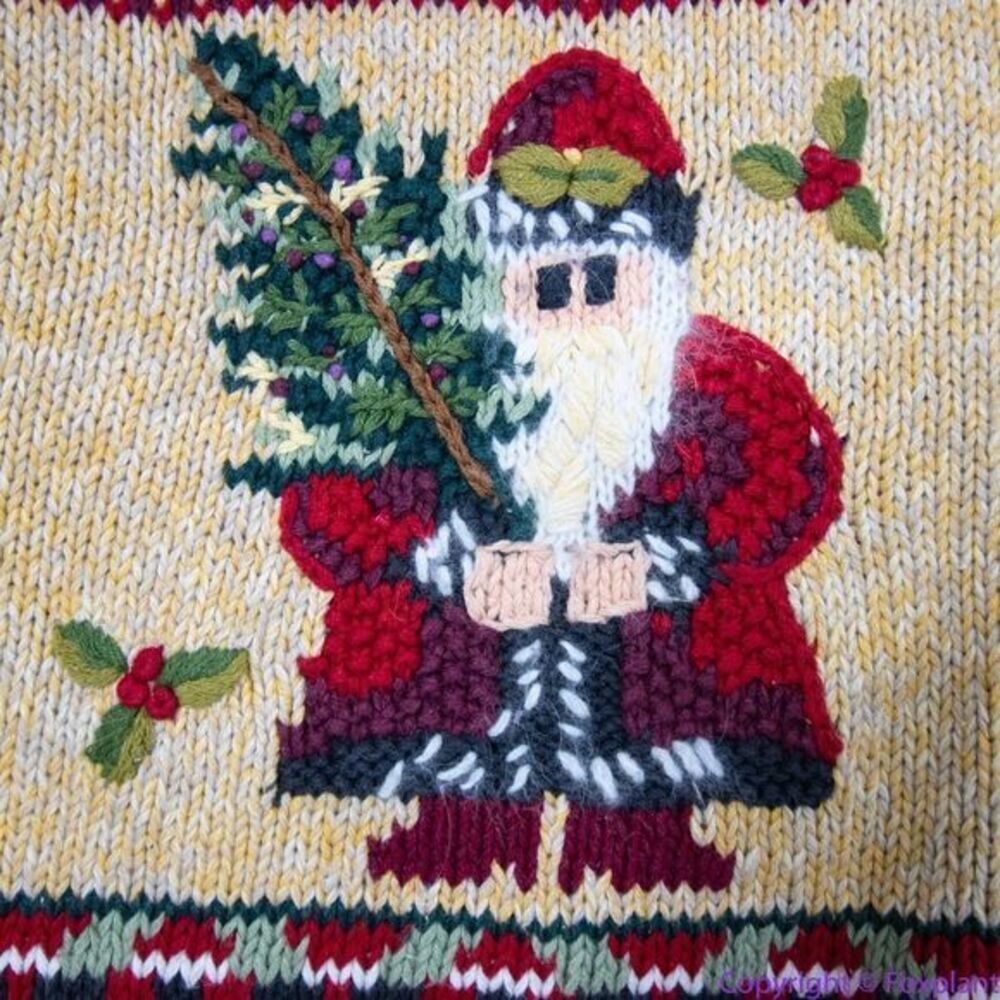 Vintage BonWorth Christmas ugly sweater,‎ 3D, Santa Clause, cardinal, M - Picture 13 of 16